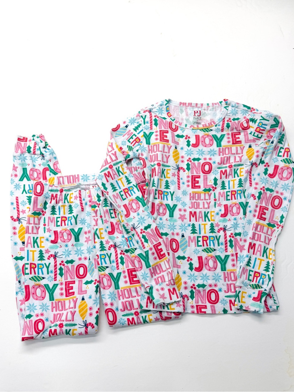 The Childrens Place Kids Holiday Christmas Print Pajama Set Holly Jolly